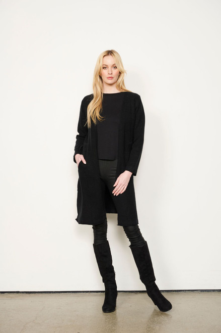 Drawstring Cardigan - Black