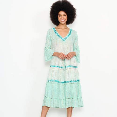 A-Line Double Dip-Dye Dress - Mint