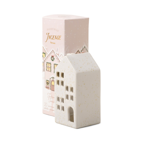 Incense Cone White Ceramic Townhouse - Teakwood Tobaco