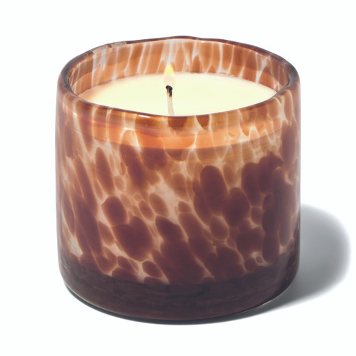 Hand Blown Amber Bubble Glass Candle - Baltic Ember