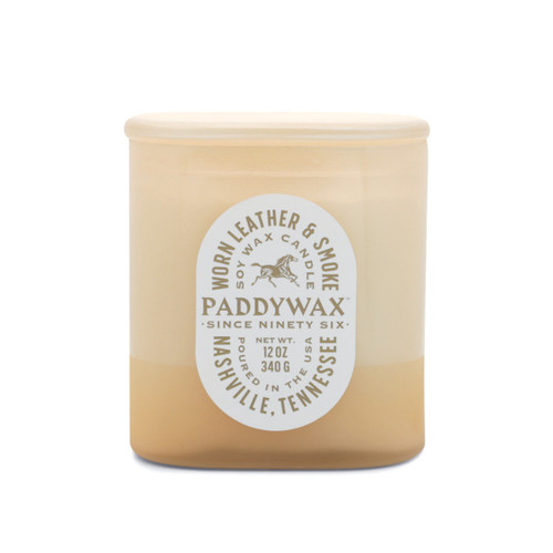 Vista  Glass Candle Tan - Worn Leather & Smoke 12 oz