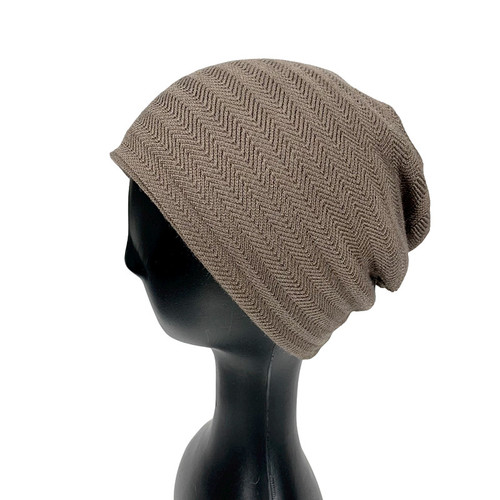 Men's Zigzag Beanie - Taupe