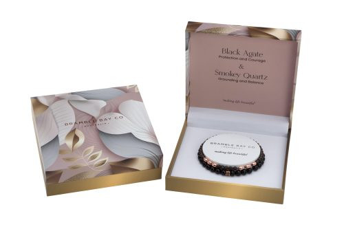 Elegance Bracelet - Black Agate & Smokey Quartz