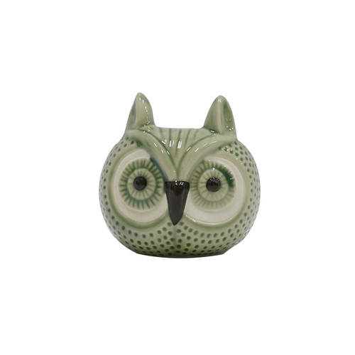 Celedon Owl Bud Vase - Trixie Stone