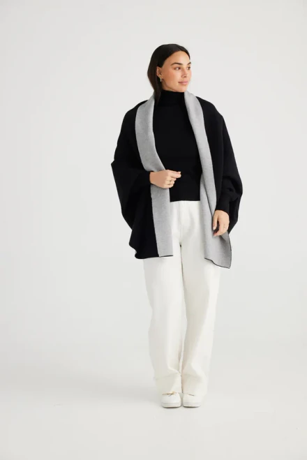 Call Me Cosy Cape - Black