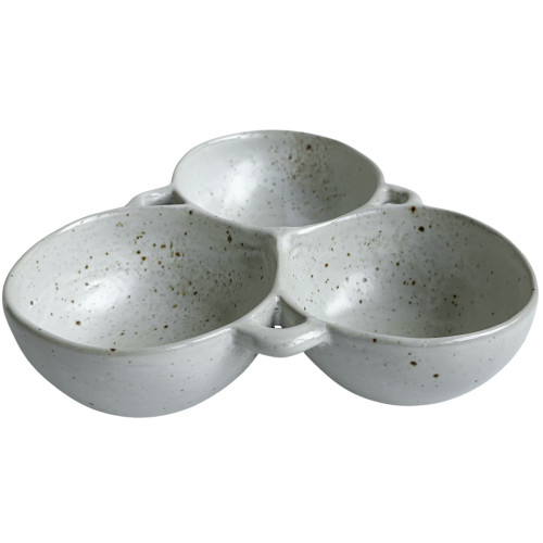 Ceramic 3 Dip Bowls - Ivory
