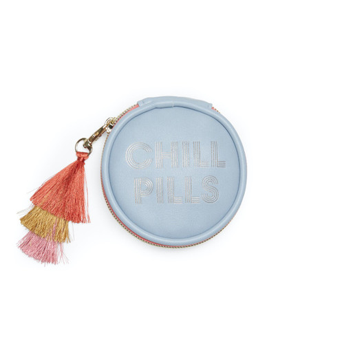 Pill Box With Tassel - Blue