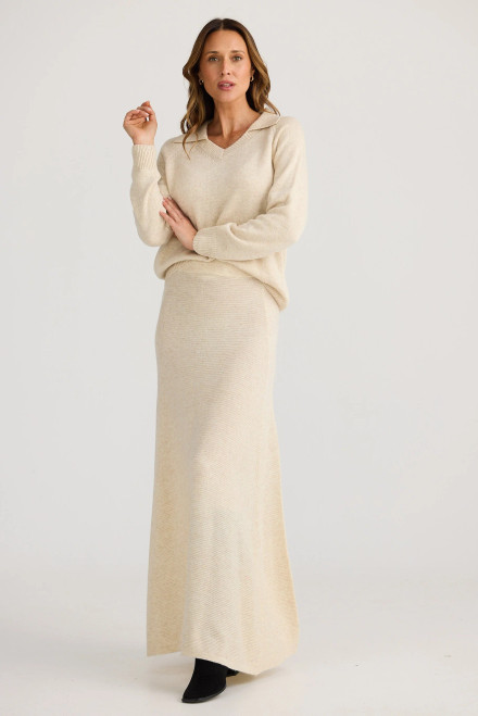 Kennedy Knit Skirt - Oatmeal