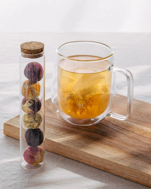 Blooming Tea Balls In Glass Tube