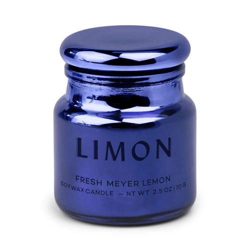 Chroma Metallic Glass Candle - Limon Cobalt Meyer Lemon
