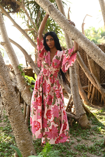 Harlow Dress - Pink Ibiza