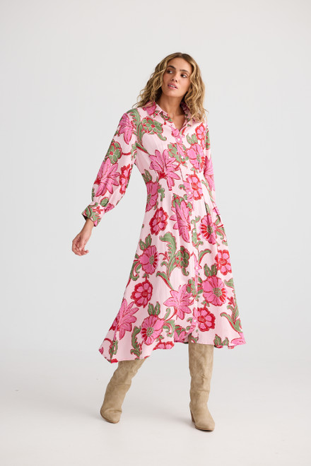 Ophelia Shirt Dress - Pink Ibiza
