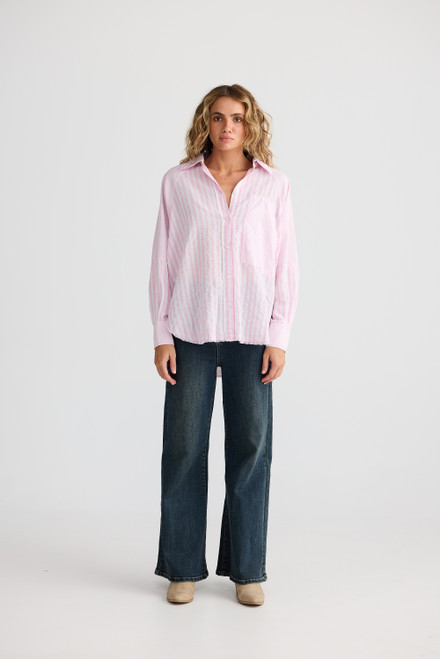 Yellowstone Shirt - Pink Stripe