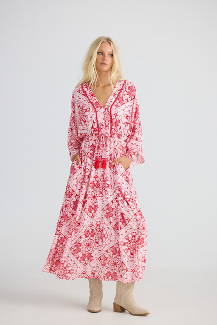 Yuki Midi Dress - Wild Bandana Heart