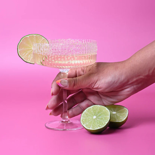 Hazel Ribbed Coupe Glasses - Set of 2