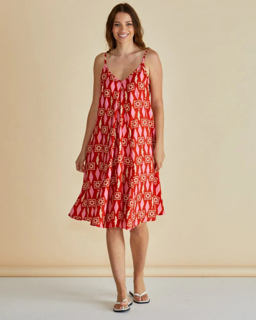 Harriet Dress - Sardinia Geo Print