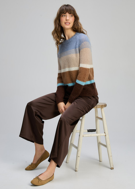 Kid Mohair Lines Crew - Driftwood