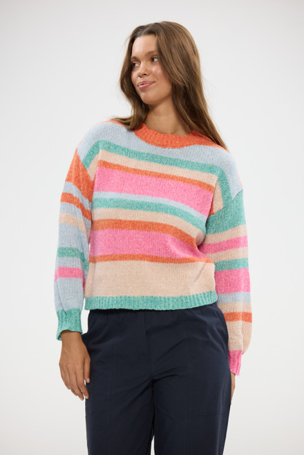 Tarn Knit - Pink Multi Stripe