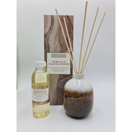 Luxury Ceramic Reed Diffuser 125ml - Vanilla & Toasted Caramel