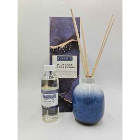 Luxury Ceramic Reed Diffuser 125ml - Wild Sage & Cedarwood