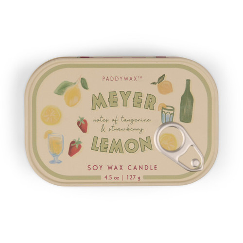 Bistro Tin Candle Lemon Printed - Meyer Lemon