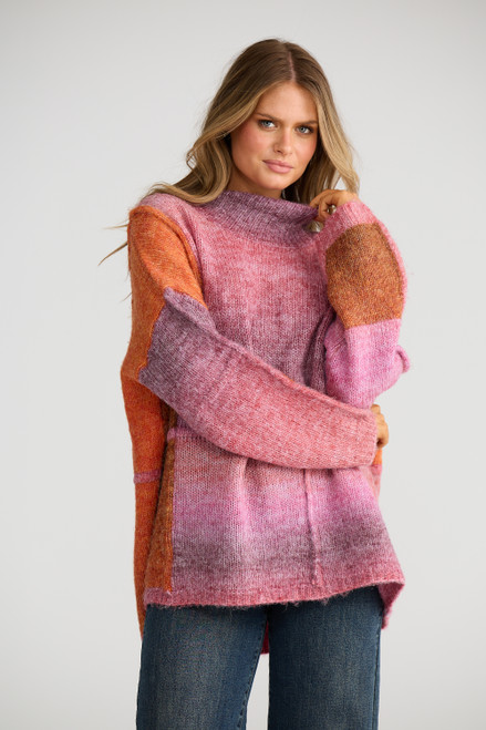 Eclipse Knit - Pink w Orange