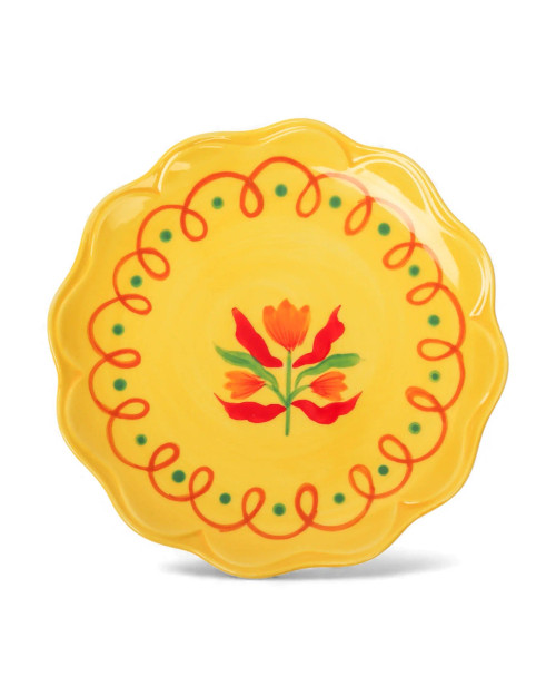 Retro Folk Stoneware - Hand Painted Plate