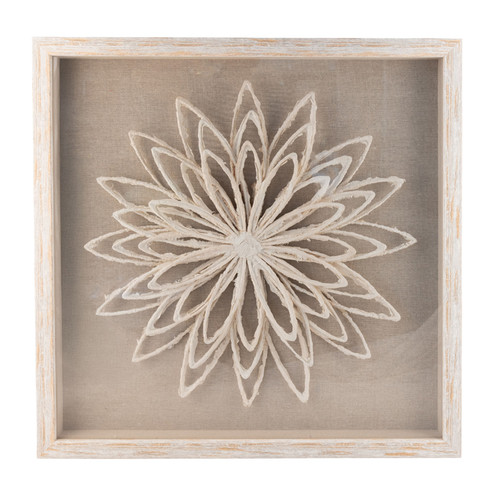 Zari Square Flower Art - Long Leaves