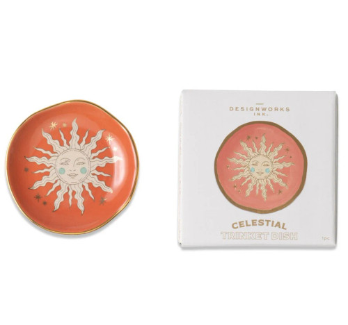 Celestial Ceramic Trinket Dish - Terracotta Sun