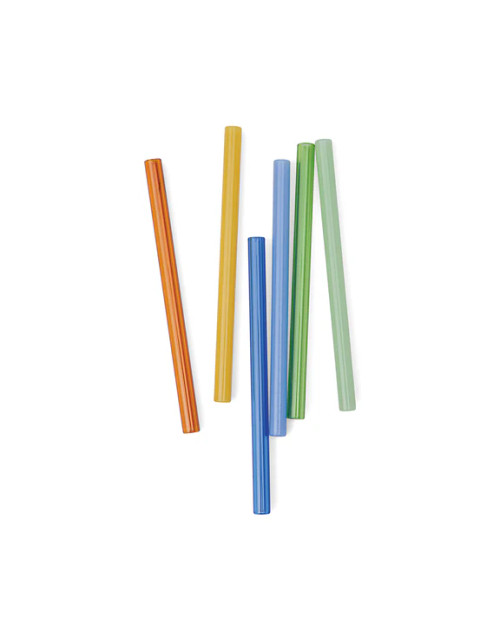 The Whistler Colored Glass Straws - Set of 6