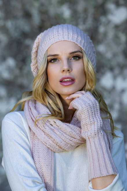 Mohair Gloves - Rose