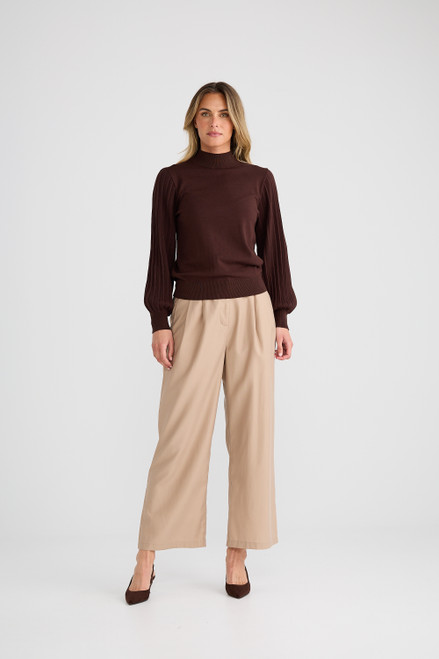Briony Knit Top - Dark Chocolate