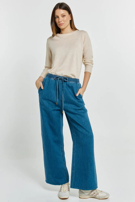 Vespa Denim Jogger - Mid Blue