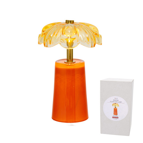 Simone Glass LED Table Lamp - Orange