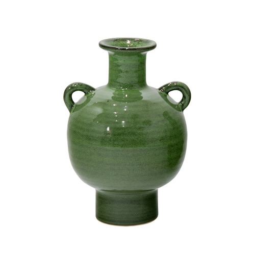 Viney Ceramic Ball Vase - Dark Green