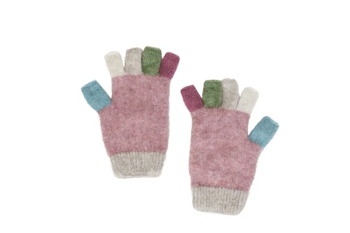 Kids Multi-coloured Fingerless Gloves