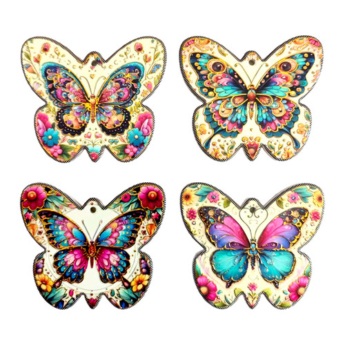 Geisha Ceramic Butterfly Coaster Set of 4