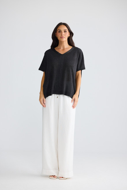 Jessamy Top - Black w Silver