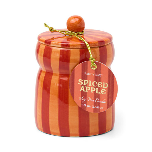 Cabana Striped Candle - Red/Coral Tangerine & Clove