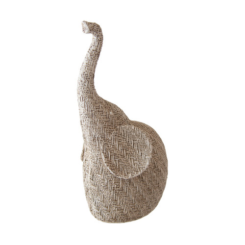 Horrace Resin Woven Elephant Taupe - Large