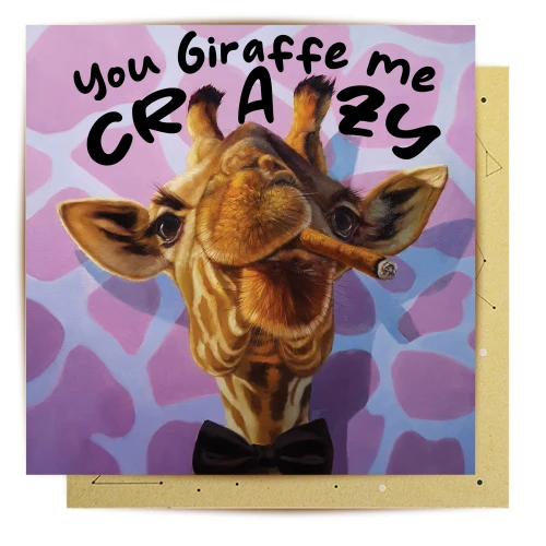 Greeting Card - Cigar Giraffe