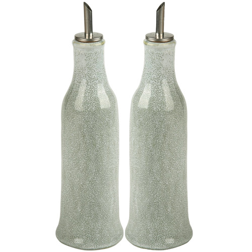 Ceramic Oil & Vinegar Set - Artisan Green