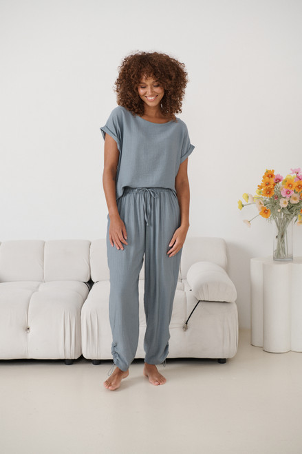 Weekender Pant with Drawstring Hem - Steel