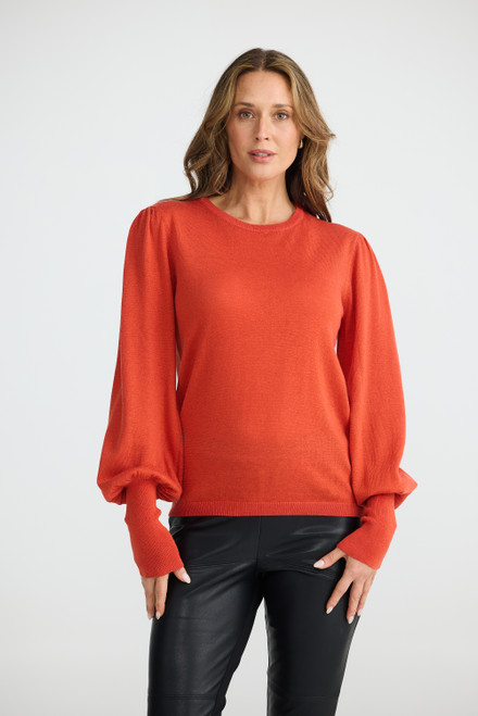 Domenica Knit Top - Tangerine Sparkle