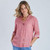 Cotton V Neck Shirt - Raspberry