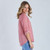 Cotton V Neck Shirt - Raspberry