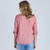 Cotton V Neck Shirt - Raspberry