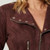 Velvet Feel Jacket With Diamonte Eyelets -  Chocolate