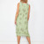 Two Layer Printed Sleeveless Dress - Green