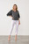 Embroidered Oversize Sleeve Top - Charcoal